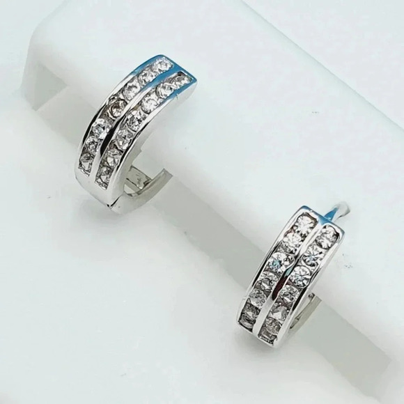 "925 Sterling Silver CZ Beautiful Earrings for Women, 1USPAR4283 - Picture 4 of 11